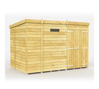 Diy Sheds 9X7 Pent Security Shed - Double Door