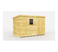 Diy Sheds 9X7 Pent Shed - Double Door With Windows