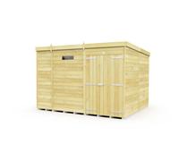 Diy Sheds 9X8 Pent Security Shed - Double Door