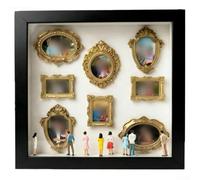 DIY Silhouette Box Shadow Box Kit with 8 Modular Frames and 10 Figurines for Structured Visual Narrative Development (Black)
