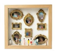 DIY Silhouette Composition Kit for Shadow Box Storytelling Featuring 8 Harmonized Frames and 10 Descriptive Figurines (Wood)