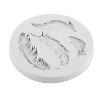 DIY Silicone Feather Shape Fondant Cake Decorating Mold Chocolate Mould Tool for Cake Decoration Silicone Material 4 Feather Shape Slots 10.8cm Diameter 84g