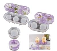 DIY Silicone Tea Wax Candlestick Mold, 3-Piece Set, Cylindrical Candlestick Silicone Candlestick Cement Gypsum Candlestick Aromatherapy Decoration