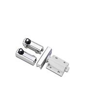 DIY Silver Glass Hinge, Hardware Fittings Door Upper and Lower Clamp Up and Down Shaft, Free Opening Hinges(Single Door Hinge)