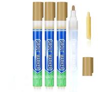 DIY Simple Grout Reviver Pen for Floor & Wall Tile Joints 7 Colours Gold 3 Pack