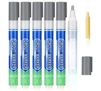 DIY Simple Grout Reviver Pen for Floor & Wall Tile Joints 7 Colours Light Grey 5 Pack