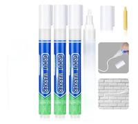 DIY Simple Grout Reviver Pen for Floor & Wall Tile Joints 7 Colours White 3 Pack
