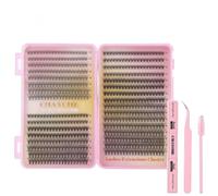 DIY Single Cluster Eyelashes: Large Capacity Mixed Style with 10D 20D 30D 40D 50D Curl Density Fake Eyelashes, High-Density Fiber, Long-Lasting Curling, Sweat Oil, Easy to Apply, Comfortable Wear