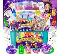DIY Slime Kit for Girls, Galaxy Wizard Slime Making Kit for Kids, Potion Slime Making Kit with Add-ins, Glimmer Crunchy, Foam Balls, Charms, Glitters, Gift Toys for Boys Girls 3-12