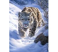 DIY Snow Leopard in Snow Diamond Art Full Drill 12x16 Inch Diamond Painting Kits for Adults & Beginners - DIY Art Crafts for Relaxation and Home Wall Decor 866