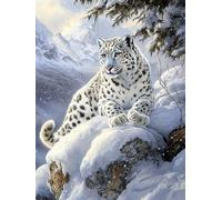 DIY Snow Leopard in Snow Diamond Art Full Drill 12x16 Inch Diamond Painting Kits for Adults & Beginners - DIY Art Crafts for Relaxation and Home Wall Decor 366