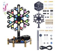 DIY Snowflake Light Soldering Kit, PEMENOL Voice & Button Control RGB LED with Music Reactive and Static Modes, Built-in Songs, Christmas Decoration for Electronics Hobbyists
