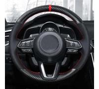 DIY Soft Black Genuine Leather Car Steering Wheel Covers For Mazda For 3 Axela 2017-2018 For 6 Atenza CX-3 CX-5 CX-9 Auto Accessories Styling(Style 2)