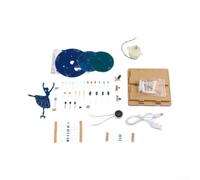 DIY Soldering Kit Ballerina Music Box Electronics Learning STEM Project for Beginners Circuit Board Assembly Practice Educational Toy Blue 145mm