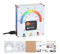 DIY Soldering Kit Thermometer Hygrometer with Clock | TFT Display, Temperature & Humidity Monitor, LED Temperature Indicator, Electronics STEM Learning