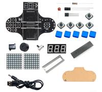 DIY Soldering Practice Game Console Kit with Block Puzzle Snake, Hands-on Electronics Assembly for Beginners(B)