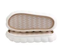 DIY Sole Spring and Summer Linen Insole Shoes with Soft and Lightweight Hand-Woven Fabric Strips and Yarn(White,42-43)