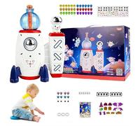 DIY Space Magic Balloon Craft Kit, Nano Tape Bubble Kit, Sticker Decorated Balloons Toy for Kids, DIY Sticky Rocket Balloon with Pump Launcher, for Boys Girls 400pcs