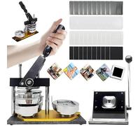 DIY Square Fridge Magnet Maker Machine with Paper Cutter and 100pcs Consumables - Create Custom Photo Magnets at Home