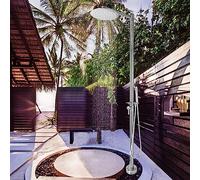 DIY Stainless Steel Outdoor Shower w/Adjustable Shower Head & Valve Controls, Rustproof Riser Garden Shower, Portable Poolside Shower Fixture System for Outdoor Indoor