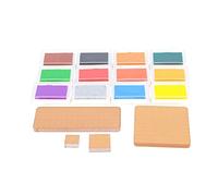 DIY Stamp Ink Pad Set with Transparent Round Acrylic Blocks, Gradient Colour Ink Pads for Card Making, Scrapbooking and Craft Projects, Includes 12 Vibrant Ink Pads and 4 Golden