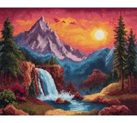 DIY Stamped Cross Stitch Kits Mountain forests waterfall 11CT 30x40cm
