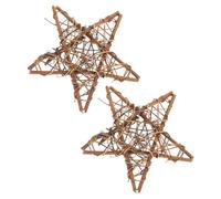 DIY Star Shaped Rattan Wreath Ring, 2pcs Pentagram Frame | Rattan Texture, Smooth Woven Finish, Easy Wall Mounting, Craft-your-own Decor for Ribbons and Berries