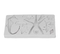 DIY Starfish Seahorse Silicone Mold Reusable Non Stick Elastic Cake Chocolate Ice Cube Fondant Mould for Baking Craft Making Grey Silicone Mold