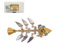 DIY Steampunk Metal Bony Fish Model Kit, 100+PCS 3D Mechanical Assembly Set, Creative Marine Organism Display Gift for Adults & Teens