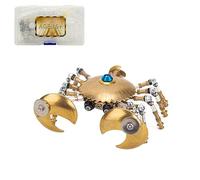 DIY Steampunk Metal Crab Model Kit, 100+PCS 3D Marine Organism Assembly Set, Mechanical Ocean Desk Decor Collectible Gift for Adults