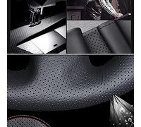 DIY Steering Wheel Covers,For Honda CR-V 2002-2006 Car Steering Wheel Cover DIY Hand-stitched Black Genuine Leather