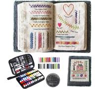 DIY Stitch Book, Mini Stitch Book Sets with Instructions, Embroidery Sewing Book, 86 Unique Stitches, Learn a Variety of Sewing Techniques, Yes Beginners and Embroidery Enthusiasts Creative Gift