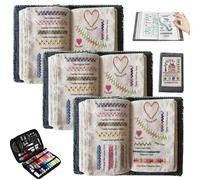 DIY Stitch Embroidery Books,Embroidery Stitch Book Kit,Mini Sewing Kit,Embroidery Sampler Book Stitch Notebook for Beginners and Embroidery Enthusiast (2)