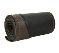 DIY Stitch-On Steering Wheel Cover 38cm Microfiber(Coffee)
