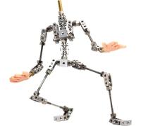 DIY Stop Motion Armature Kits, Metal Puppet Figure for Character Design Creation, Stainless Steel Cinematic Animation Puppet, Humanoid Skeleton for Time-Lapse Animation