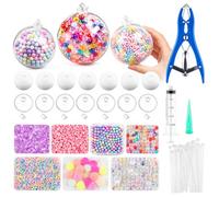 DIY Stress Ball Making Kit - 14PCS Blank Pressure Ball Skin with Lids, Squishy Maker Fillable Silicone Empty Ball Shells, Handmade Squishies Kit for Anxiety Relief for Adults & Teens