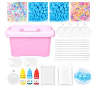 DIY Stress Ball Making Kit, Complete Stress Ball Maker Kit with Various Skins Blocks Foam Clay Pigments Zip Ties & Storage Box, Sensory Relief Toy, Make Your Own Fidget Pressure Balls for Adult