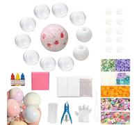 DIY Stress Ball Making Kit, Squishy Maker Kit with Blank Skins & Air Pump, Add Water to Make Your Own Crunchy Stress Balls for Adults, Transparent Squeeze Toy