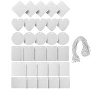 DIY Sublimation Car Air Freshener Felt Blanks Set | Heart Rectangle Shapes, Ink Sublimation and Heat Press Ready, White Felt Sheets for Gifting