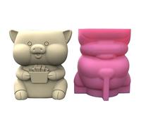 DIY Succulent Planter Silicone Mold Cute Little Pig Flower Pot Concrete Mould