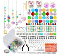 DIY Sun Catcher Kit with 460PCS Glass Beads, Rainbow Maker Craft Set, Electroplated for CRYSTAL for Indoor Outdoor Window Decor, Handcrafted Garden Ornament