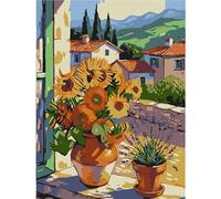 DIY Sunflower Paint by Numbers Kits Drawing Paintwork on Canvas 30x40cm with Frame Canvas Oil Painting Number Painting for Adults Wall Home Decor