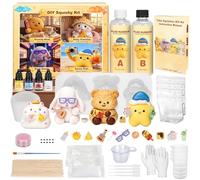 DIY Taba Squishy Kit - All-in-One Squishy Making Kit with Silicone Molds, 18OZ Liquid Silicone 1:1 AB Resin Mix, Bubble-Free & Fast Curing Flex Rubber,Cute Craft Gifts for Creative Kids & Teens
