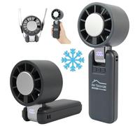 DIY TECH UK - CoolBlast Ice - 4 in 1 Handheld Rechargeable Fan - With Cooling Plate - Hand Held Folding Portable Fan - USB Battery Powered Mini Desktop Desk For Home Office Bedroom - Grey