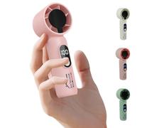 DIY TECH UK - CoolBlast Mini - 2 in 1 Handheld Rechargeable Mini Fan - 5 Speed with LED Display - Hand Held Portable Fan - USB Battery Powered Pocket Travel Desktop Desk Home Office - Pink