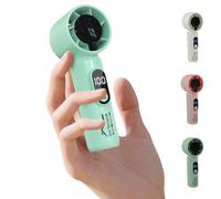 DIY TECH UK - CoolBlast Mini - 2 in 1 Handheld Rechargeable Mini Fan - 5 Speed with LED Display - Hand Held Portable Fan - USB Battery Powered Pocket Travel Desktop Desk Home Office - Green