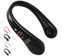 DIY TECH UK - CoolBlast Ultra Light - Portable Neck Fan - Adjustable - Hands Free USB Rechargeable Bladeless Personal Neck Fan - 5 Speeds - Wearable for Sport Travel Home Office Indoor Outdoor - Black