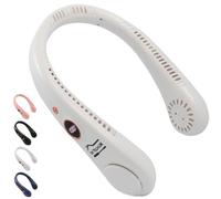 DIY TECH UK - CoolBlast Ultra Light - Portable Neck Fan - Adjustable - Hands Free USB Rechargeable Bladeless Personal Neck Fan - 5 Speeds - Wearable for Sport Travel Home Office Indoor Outdoor - White