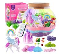 DIY Terrarium Crafts Kit for Kids, LED Night Light Up Toys, Birthday Gifts With 5 Unique Styles to Choose From, Kids Arts and Crafts Kit (A)