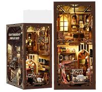 DIY The Craftsman’s Garage Book Nook, Retro Auto Repair Shop Model, Movable 3D Bookend, Mechanical Aesthetics Theme, Suitable for Adults